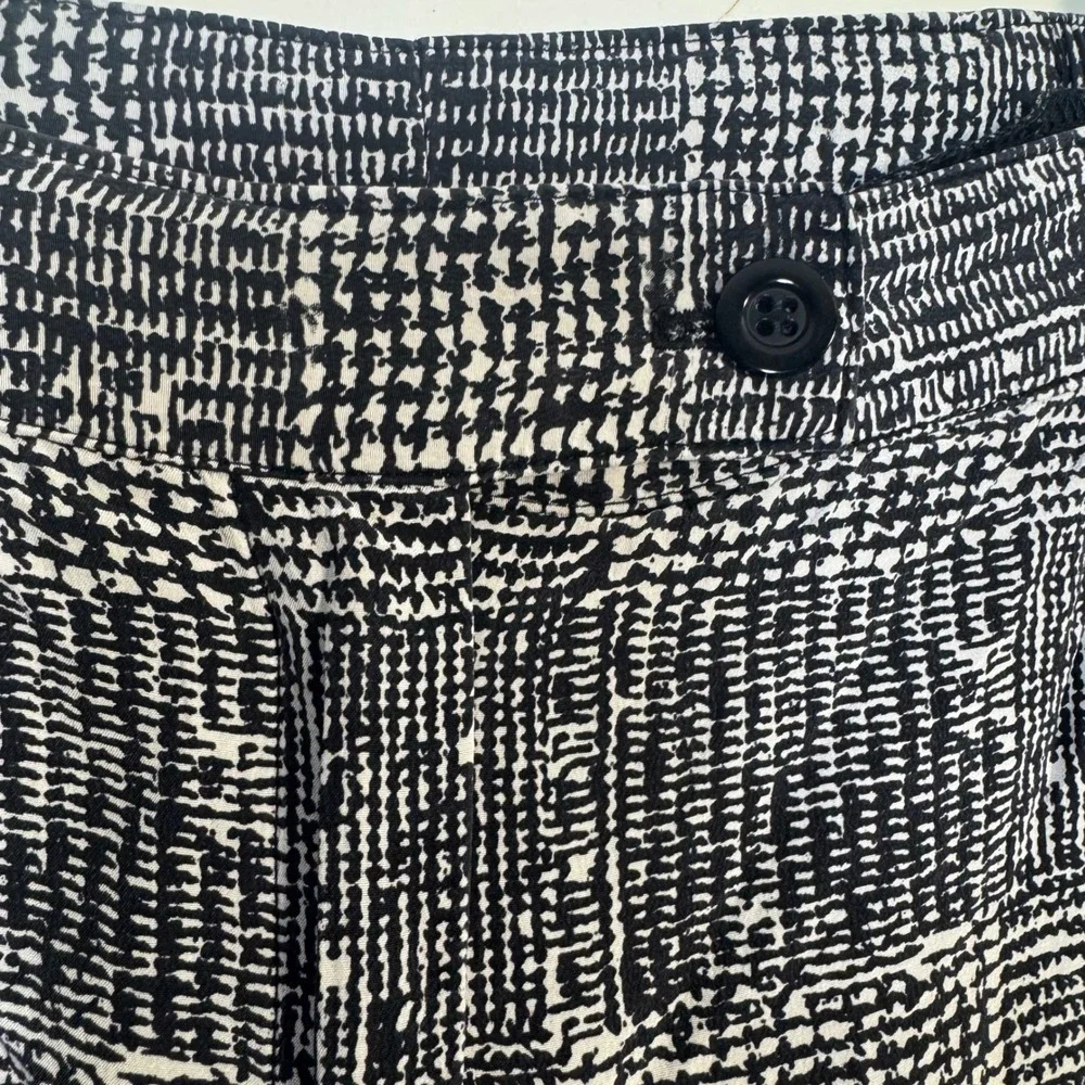 Gallant NY Womens Trousers 14 VTG 100% Silk Black White High Waist Tapered Pants